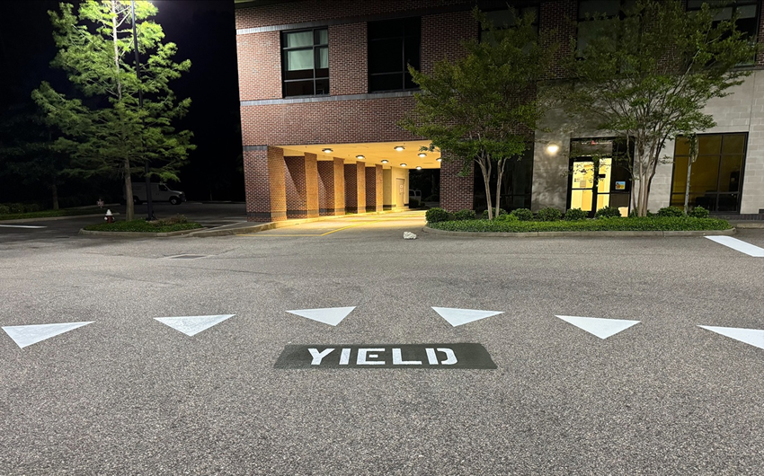 Restriped asphalt